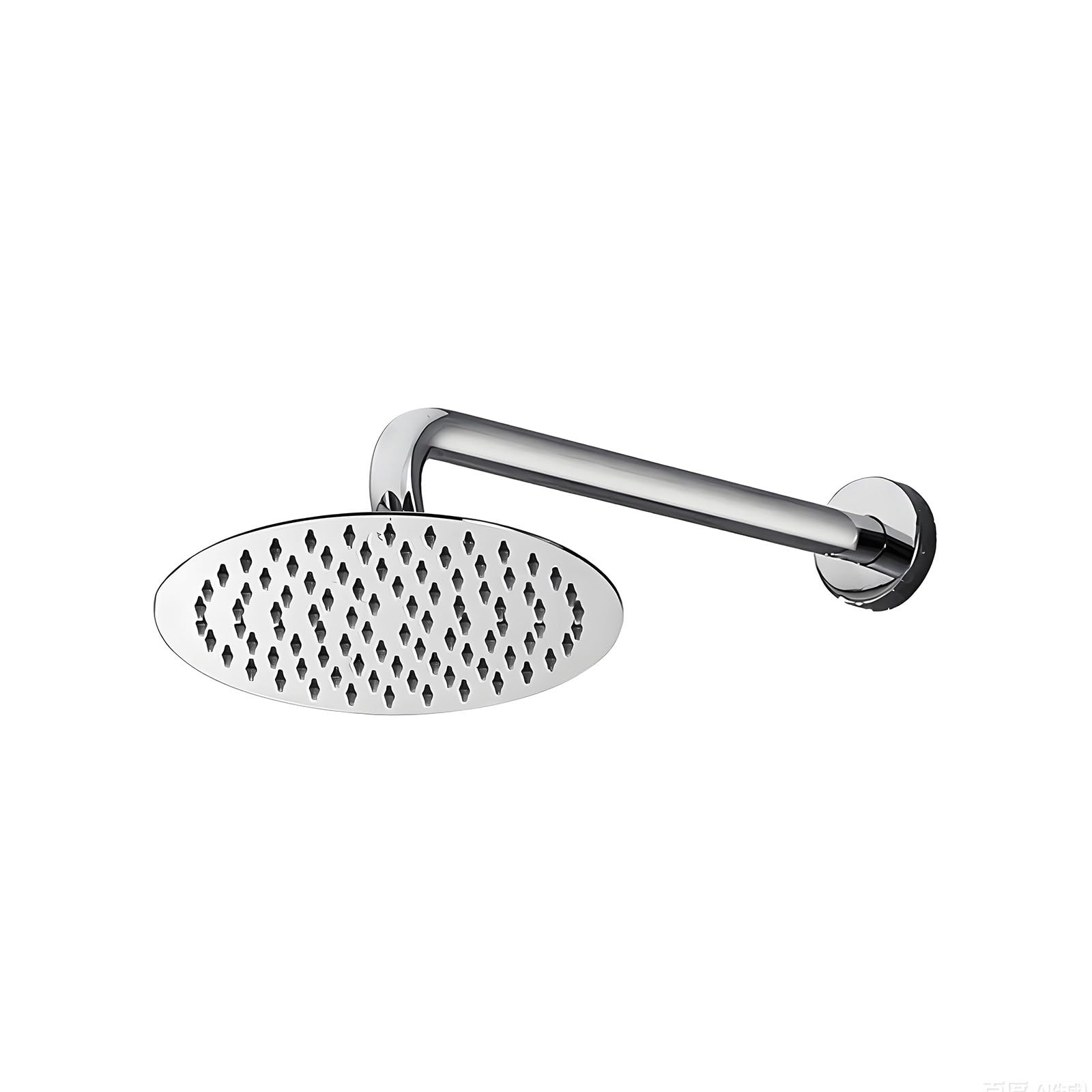 Alcachofa de Ducha de Lluvia 10 Pulgadas, Cabezal de Ducha de Lluvia Redondo Acero Inoxidable con Brazo de 38 cm, 25 x 25cm Ajustable Rociador de Ducha Antical de Alta Presión, Cromado, G1/2