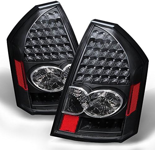 AKKON - For Black 05-07 Chrysler 300 Full LED Tail Lights Brake Lamp Replacement Driver And Passenger Side