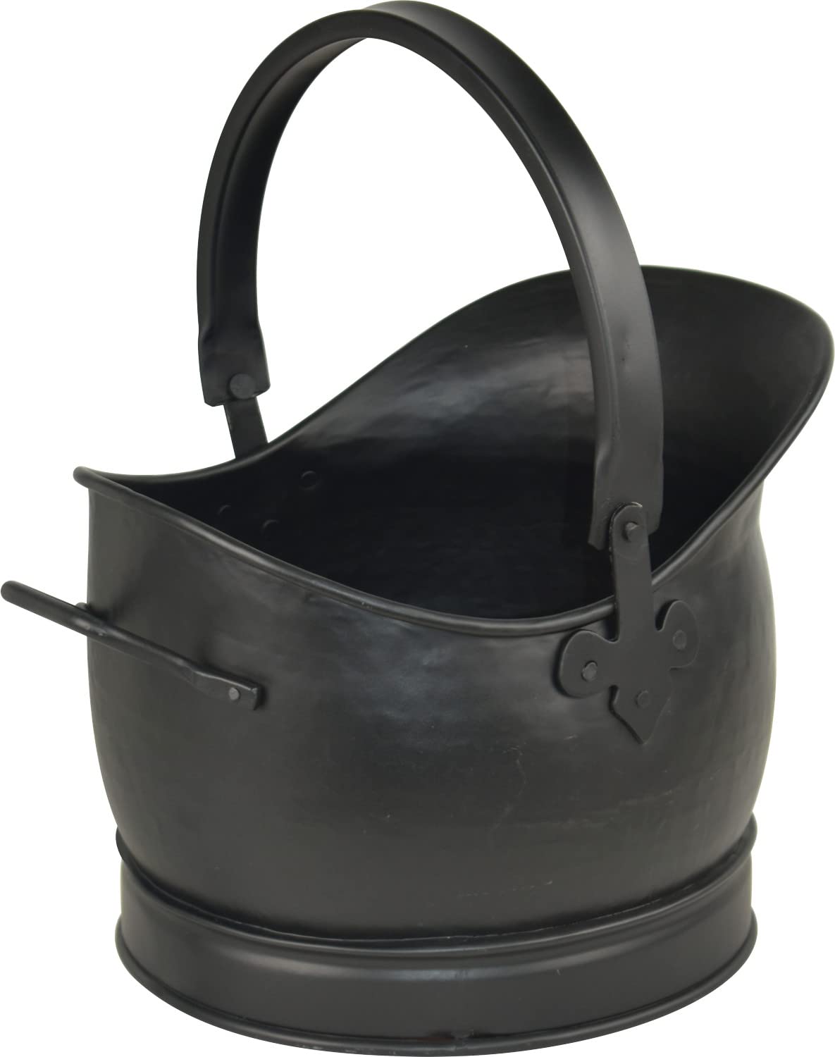 Sterling Ventures Black Steel Sallet Coal Bucket Scuttle Hod Antique Style (Medium)