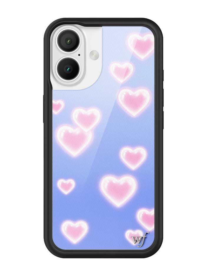 Image of Wildflower Cases - Compatible with iPhone 16| Protective Black Bumper, 6.5ft Drop Test Certified, Women Owned Small Business | Blue Pink Aesthetic Dainty Cute Trendy | Dreamy Hearts