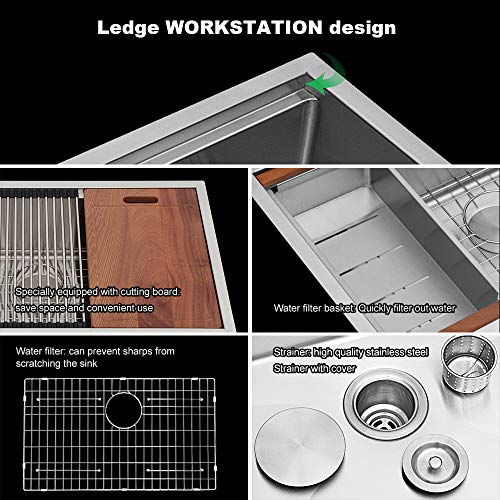 36 Black Farmhouse Sink Sarlai 36 inch Kitchen Sink Ledge Workstation