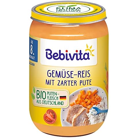 Bebivita Menüs ab 8. Monat Gemüse-Reis mit zarter Pute, 6er Pack (6 x 220g) Cover