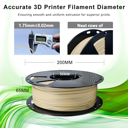 Image of iBOSS Matte PLA+ 3D Printer Filament 1.75mm, Matte Surface & Low Warping Filament 1kg Spool (2.2 lbs), Accuracy + /- 0.02 mm, Fit Most FDM Printers (Matte Light Brown)