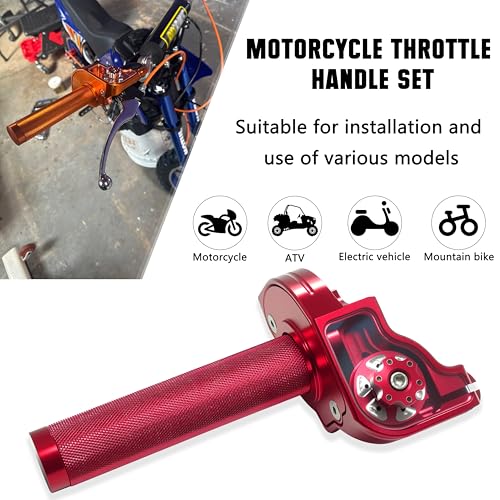 Image of Motorcycle Throttle Assembly,7 /8 inch Quick Twist Throttle Grips with Throttle Cable Aluminum Alloy Universal for CRF KLX SSR TTR 110 125 150 250cc Dirt Pit Bike ATV Mini Bike