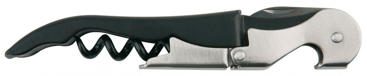 APS Corkscrew, Stainless Steel, Silver/Black, 9 x 12 x 16 cm