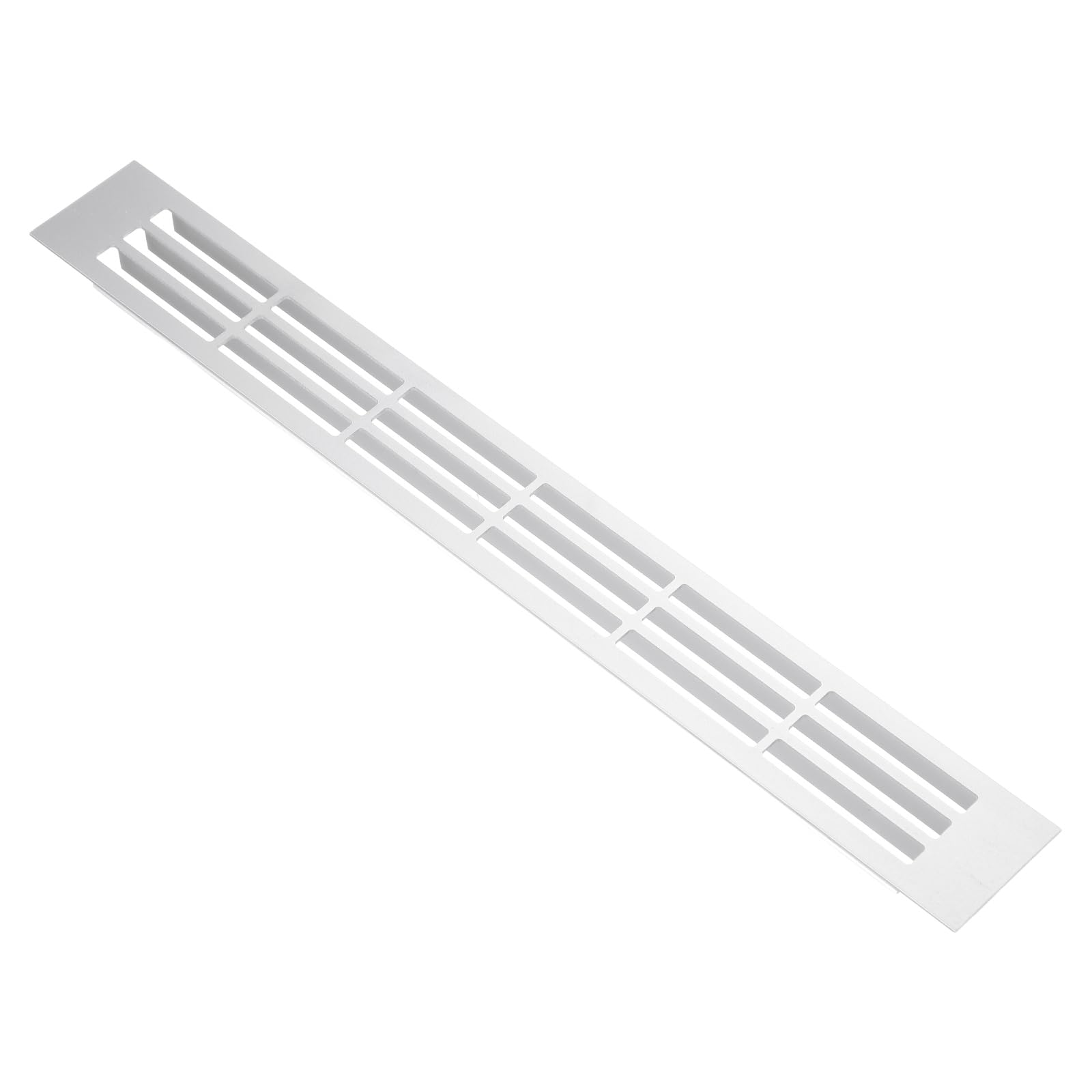 PATIKIL Door Air Vent Cover, 300mm x 36mm Aluminum Rectangle Grille Ventilation Cover Toe Kick Vent Guard for Cabinet Wardrobe Ceiling Door Wall Floor Garage Furniture, Silver