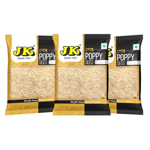 Image of JK Poppy Seeds, 100Gm | Indian Posto Dana | Khus Khus Posto | Whole Khus Khus | Posto Dana | Khas Khas | 100% Pure (Pack Of 3)