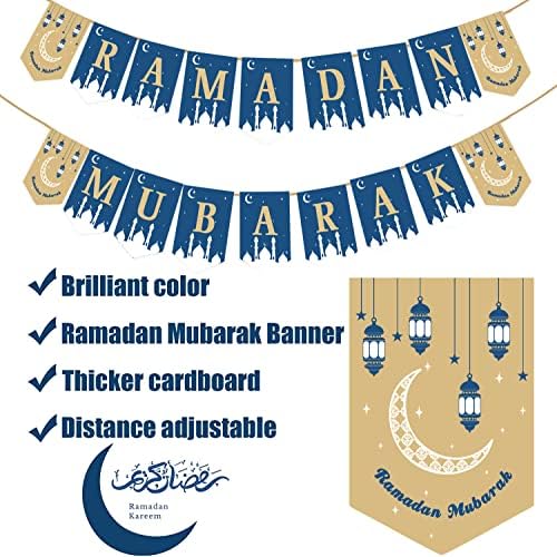 Ramadan Decorations, Eid Mubarak Banner Eid Mubarak Decorations, Ramadan Mubarak Banner Ramadan Bunting Decorations, Ramadan Banner for Home Ramadan Mubarak Decorations
