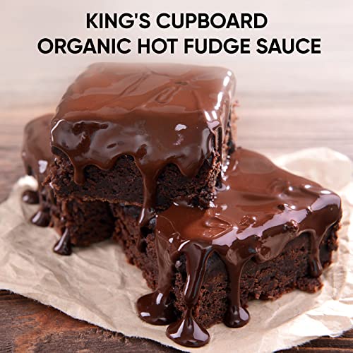 King's Cupboard Organic Hot Fudge Sauce - The Perfect Hot Chocolate Sauce For Topping Ice Cream & Desserts, Coffee Drizzle, Baking, Fondue, Gluten-Free, Kosher, All Natural, 7.2 Oz #TOP3