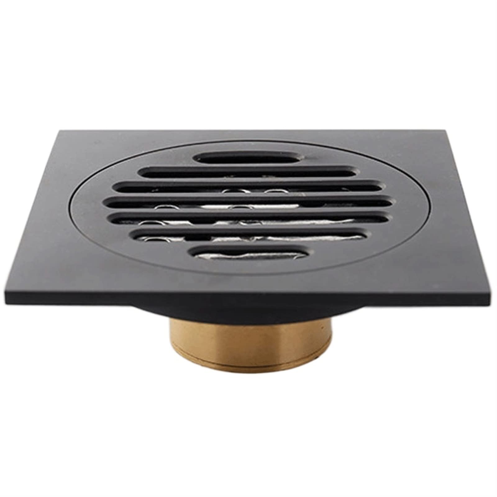 JINGYAN Sink Drain Stopper Hotaan Anti-odor Matte Black Bathtub Shower Drainer Floor Brass Square Drain Waste Grate