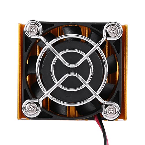 CHICIRIS Disipador de Calor para Motor RC, Ventilador de Refrigeración Eficiente para Motores de Automóviles Eléctricos a Escala 1/10, Evita el Sobrecalentamiento, Material Duradero, para (GOLD)