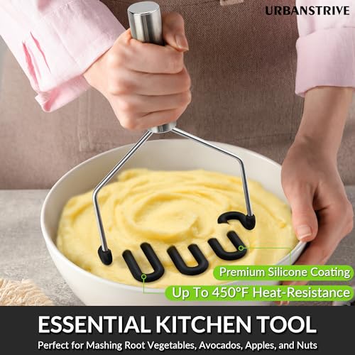 image for Urbanstrive Non-Scratch Silicone Potato Masher Kitchen Tool, Potatoes 