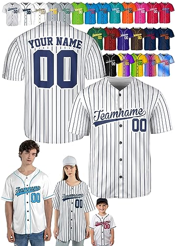 Custom Baseball Jerseys - Personalized Baseball Shirts for Men, Women, Boys, and Girls - Customized Team Uniforms for Sports Fans, Teams, Events, Gifts - Add Your Name, Number, Logo