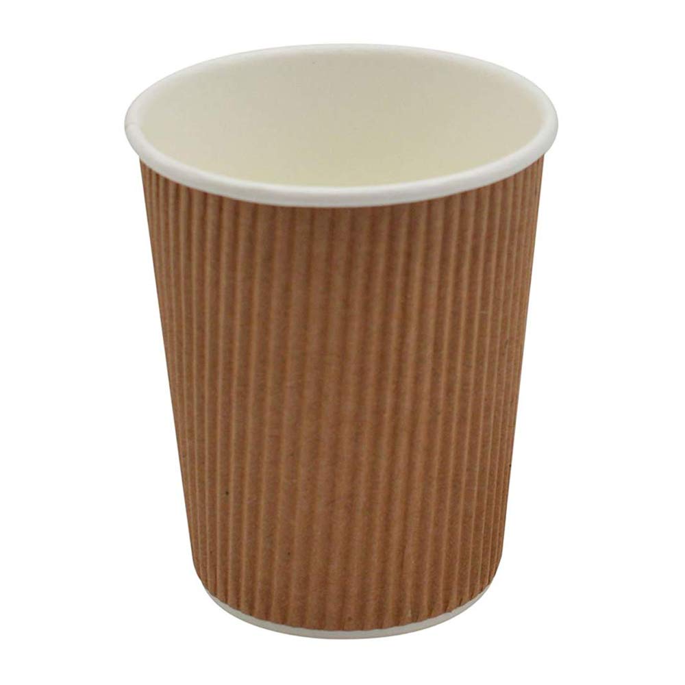 Mg Partyware Brown 25 X 12Oz / 360Ml Kraft Triple Walled Disposable Paper Ripple Cups
