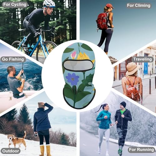 Balaclava para hombre y mujer con estampado de flores, máscara completa para esquí, jardinería y ciclismo miniatura 6