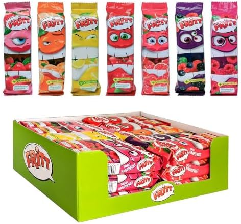 Fritt Assorted Flavors Chewy Candy -Case of 30 Pack X 6 Stick Ea.