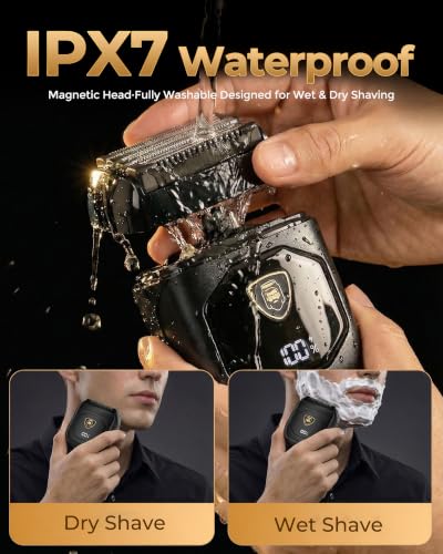 Image of Electric Foil Shaver for Men: Full-Metal Body & 4 Floating Blades