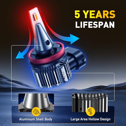 Image of AUXITO H8 /H11 /H16 3000K Golden Yellow LED Fog Light Bulbs 18000LM, 1000% Brighter Amber Fog Lights Kit, 1:1 OEM Replacement for Cars Trucks SUVs, 3-Min Install, IP68 Waterproof, Pack of 2