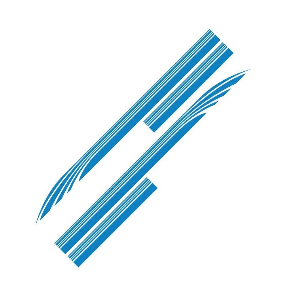 Dabhuoc Glossy Blue Car Stickers Door Side Skirt Decals Sport Stripes Decoration Vinyl Film Tuning For Hiace(Glossy Blue)