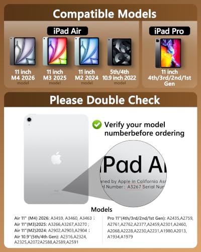 Image of Clear Keyboard Case for iPad Air 11 inch (M4 /M3 /M2, 2026 /2025 /2024) & iPad Pro 11 inch(1st /2nd /3rd /4th) & 10.9 inch iPad Air 4 /5th Gen, 7-Color Backlit Keyboard with Trackpad and 360Rotating, Black