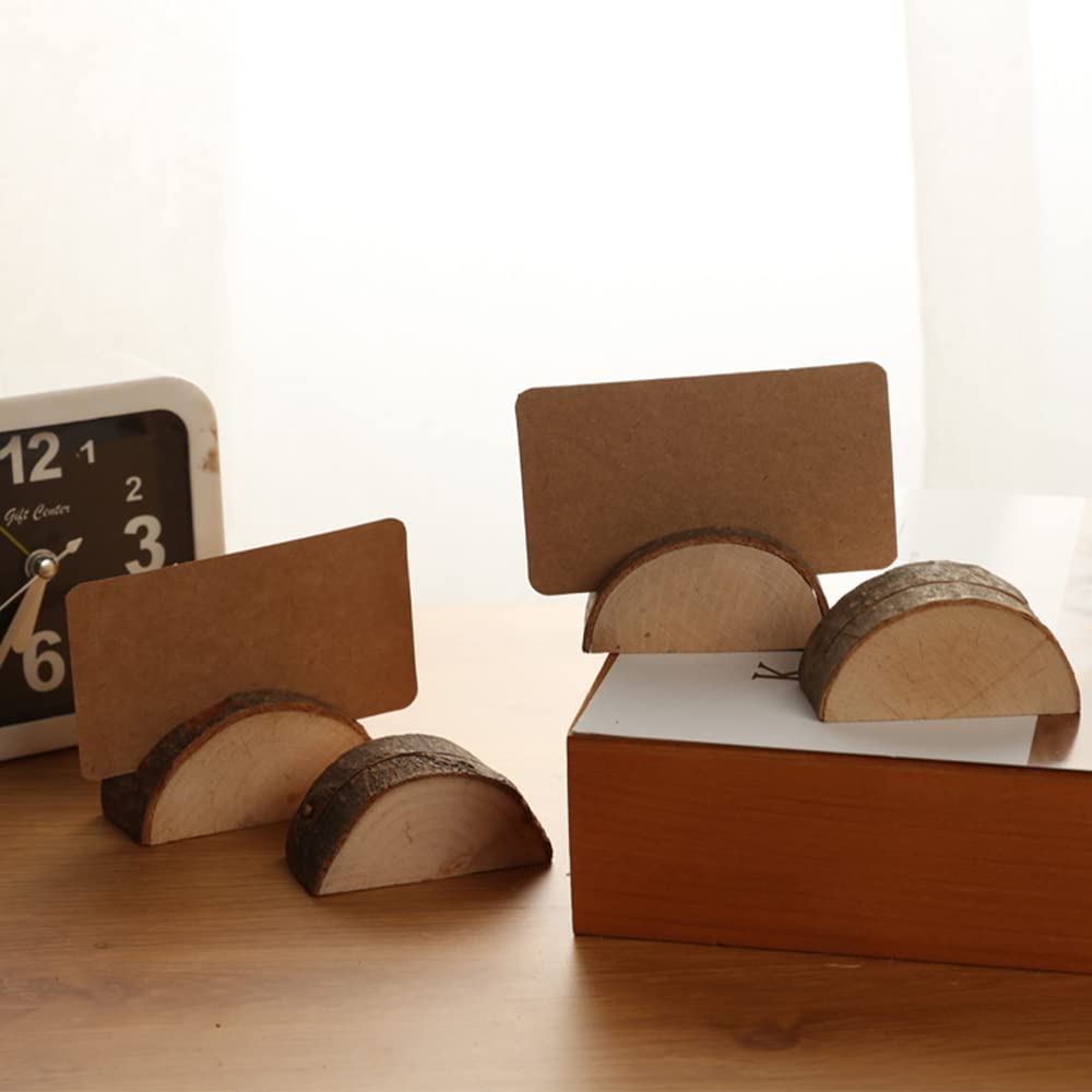 ToolSpace Lot 10 Porte-Cartes Bois Hêtre Naturel Rustique 15x3x1,8 Cm – Porte-Nom Mariage, Menu Restaurant, Badge Événement