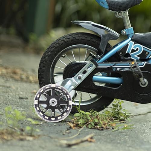 Set de Ruedas de Entrenamiento Reemplazables Mikinona con Timbre Resistente para Bicicleta y Soportes Ajustables Negros miniatura 4