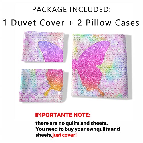 Bailipromise Butterfly Duvet Cover Set Twin Size,Butterfly Bedding Set,Butterflies Printed Comforter Cover Set For Girls Kids Teens,1 Quilt Cover 2 Pillowcases 3 Piece #TOP2