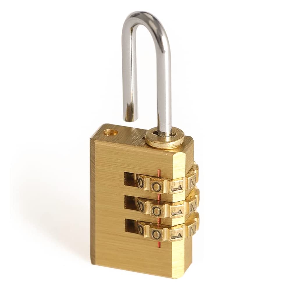 Volo 3 Digit Brass Re-Settable Combination Padlock/Password Lock/resettable Combination Lock for Travel Bags, Travel Lock, Luggage Lock (Pack of 3) — Amazon image 4