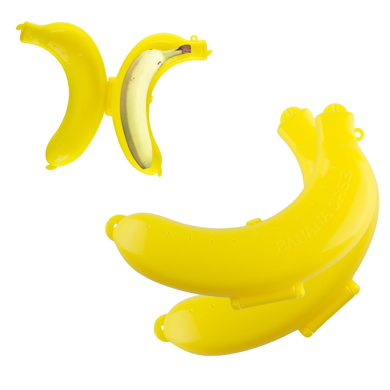 Tabanzhe Big Banana Case-2PCS 19cm Reusable Banana Cover Case Bananas Guard Holder Protector Keep Fresh Fruit Container Big Yellow Bananas Saver for Lunch Box Outdoor Travel
