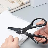 Vista 4 de NatSumeBasics Tijeras de cerámica negras 8 "Tijeras de cocina hoja de metal libre de laboratorio Tijeras seguridad saludable oficina aula cocina