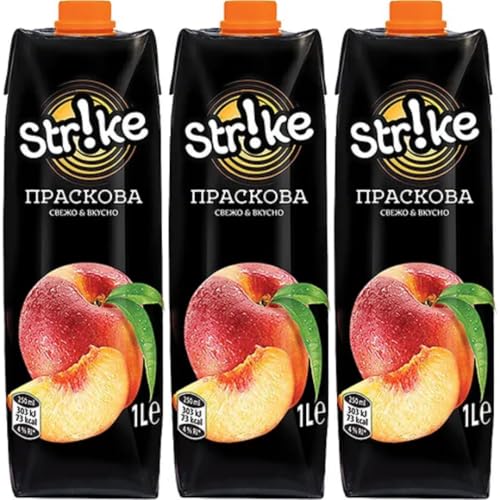 Strike Peach Drink Juice fruit juice 1000 Mililiter x 3 Pieces