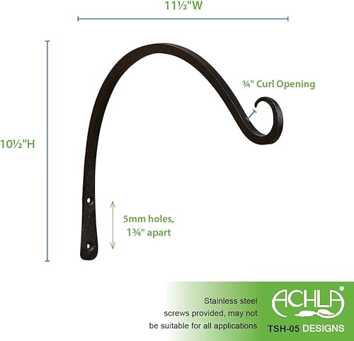 Miniatura 2 de Achla Designs TSH-05 - Soporte de pared hierro forjado 120in color negro