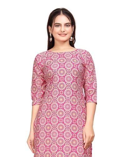 Image of Women's Straight Fit Printed Crepe Kurta, Casual Wear Kurti Design No 180