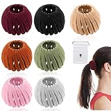 SelfTek 7 Stück retro Pferdeschwanz Haarnadel Beflockung Vogelnest Haarspange Duttmacher Haar Spangenklammer Accessoire Haarschmuck Lockenstab erweiterbare Haarspange für Damen,Mädchen (mehrfarbig)
