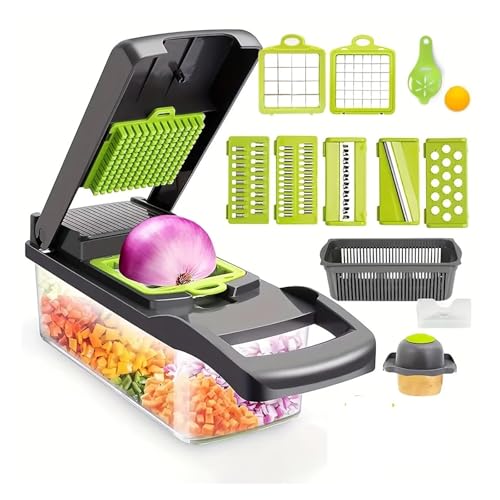Cortador manual 16 en 1 para vegetales con contenedor miniatura 1