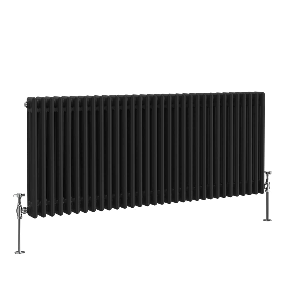 NRG 600 x 1460mm Black Radiator Traditional 3 Column Horizontal Central Heating Cast Iron Rads
