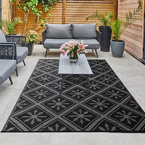 Enipate Outdoor Rugs for Patios Waterproof, 4x6ft Reversible Easy Cleaning Garden Rug, Portable...
