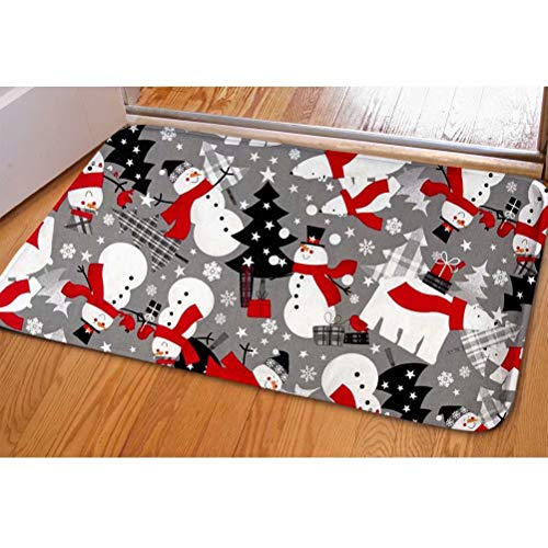 Dellukee Christmas Doormats Celebrate Snowman Pattern Indoor Outdoor Funny Non Slip Durable Washable Home Decorative Door Mats Bath Rugs for Entrance Bedroom Bathroom Kitchen, 23 x 16 Inches