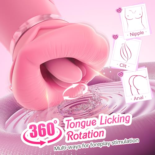 Image of Vibrator Adult Sex Toys for Women - Sovokn 5IN1 Mouth Sucking Vibrator Rose Sex Toy, 10 Tongue Licking, 3 Auto & 1 Manual Sucking Adult Toys New APP, Anal Clit Nipple Vibrators Female Couples Sex Toys