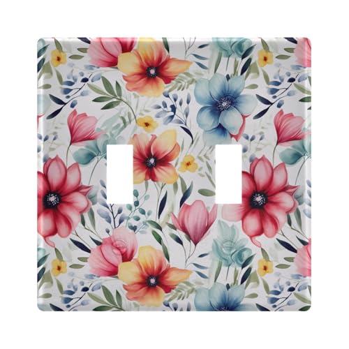 UMIRIKO Spring Floral Light Switch Cover Plate Covers Decorative Double Toggle Home Decor 202b3084