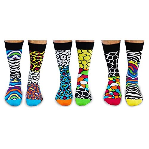 You Animal! - United Odd Socks - Box of 6 Mismatched Socks for Men - Gift Pack - US 7-122