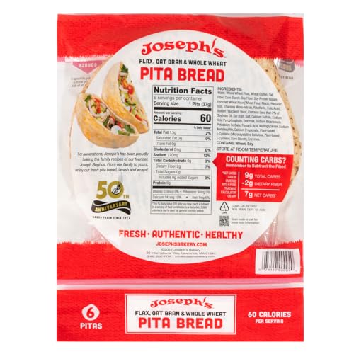 Joseph'S GG-8UES-HF2L Combo Value Pack, Flax, Oat Bran & Whole Wheat, Low Carb Pita Bread thumb #2