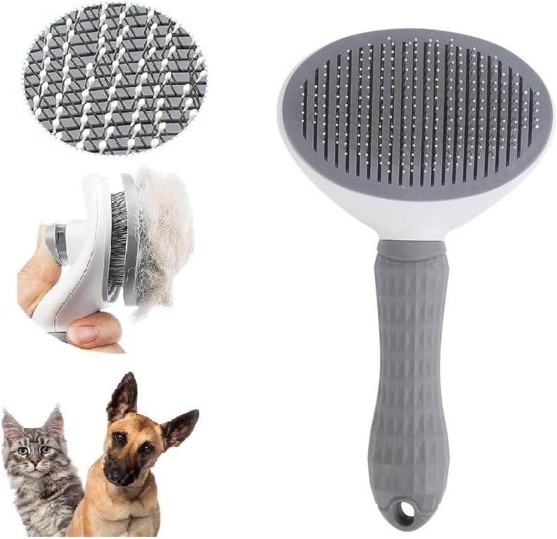 Cat Grooming Brush, SelfCleaning Slicker Brush with
