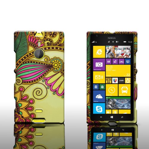 CoverON Slim Hard Case for Nokia Lumia 1520 with Cover Removal Tool - (Gold Antique Flower)
