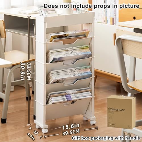 Bibliothèque mobile unique et chariot utilitaire multifonctionnel pour le bureau - 3