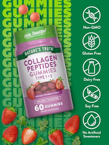Nature'S Truth NT15541A Collagen Gummies For Women | 60 Count Type 1 And 3 | Strawberry Flavor | Non-Gmo, Gluten Free Collagen Peptide Supplement thumb #2
