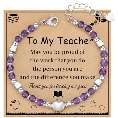 Image of Teacher Appreciation Gifts for Women, Christmas Gift for Women Teacher Bracelet