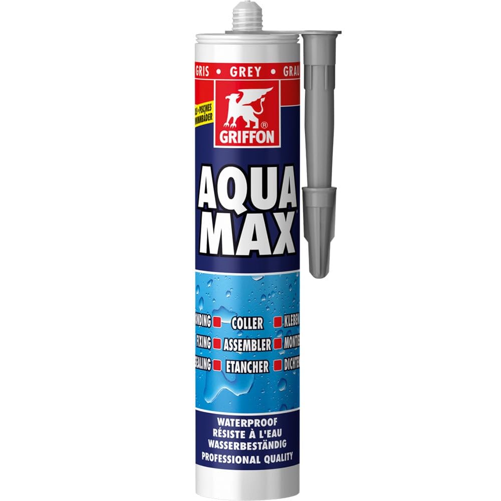 GRIFFON - Aqua Max Mastic-Colle spécial Piscine Cartouche 425GR Gris