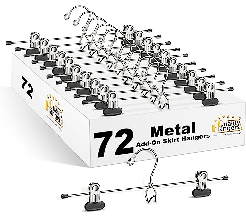 Quality Hangers Chrome Add-on Skirt/Slack Hanger, (96)