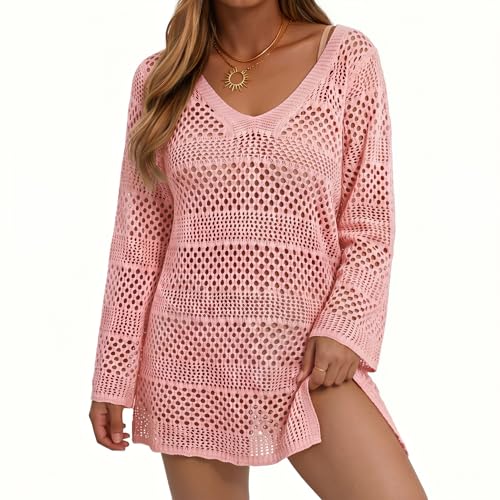 Image of CoCozy Crochet Cover Up for Women Mesh Hollow Out Bikini Cover Ups for Swimwear Summer Swimsuit 2026